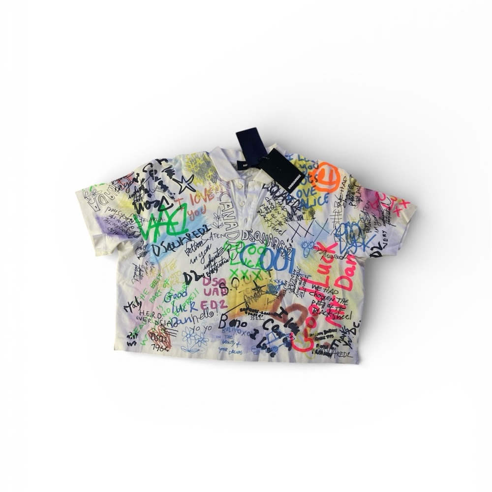 ColorfulGraffiti Polo Crop Style